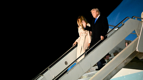 El presidente de Estados Unidos, Donald Trump, llegó a Roma acompañado de Melania Trump.