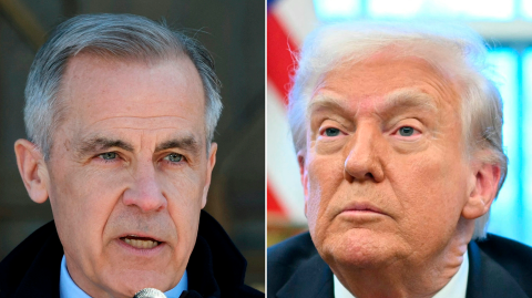 Mark Carney, primer ministro de Canadá y Donald Trump, presidente de Estados Unidos.
