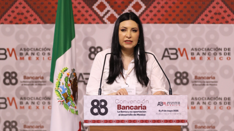 Victoria Rodríguez Ceja, gobernadora del Banco de México, en la inauguración de la 88 Convención Bancaria.