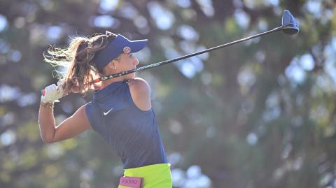 Isabella Fierro, de 24 años, debutó como golfista profesional en 2022. Foto: AFP