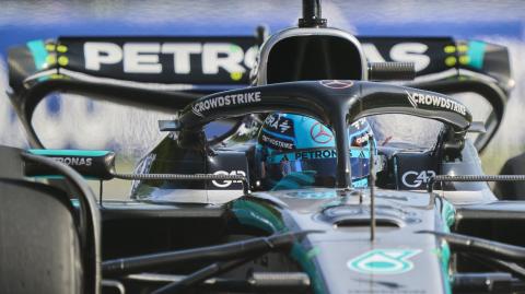 El piloto británico de Mercedes, George Russell.