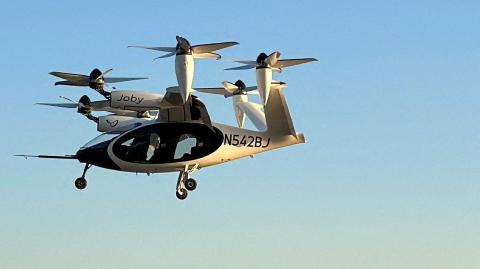 Un taxi aéreo eléctrico de Joby Aviation.