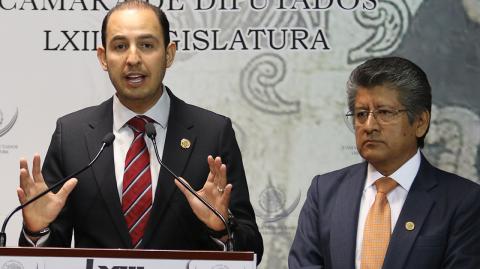 CIUDAD DE MÃ‰XICO, 12SEPTIEMBRE2017.- JosÃ© Clemente CastaÃ±eda Hoeflich, coordinador de Movimiento Ciudadano, Marko Cortes, coorinador del PAN y Francisco MartÃnez NerÃ, coordinador del PRD en conferencia de prensa para dar detalles de las acciones para legislar que no se de el paso automatico al fiscal de la repÃºblica.FOTO: SAÃöL LÃ“PEZ /CUARTOSCURO.COM