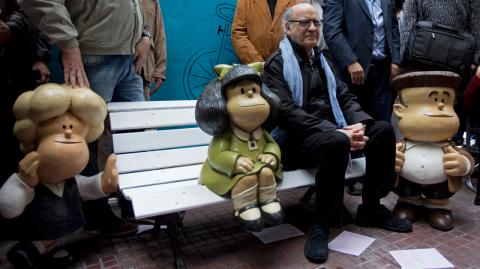 "No lo he autorizado y no refleja mi posición", escribió Quino en un comunicado sobre la utilización indebida de la irreverente Mafalda.