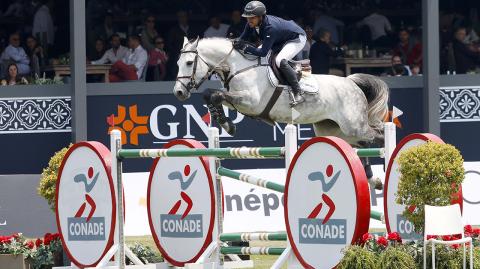 NICOLAS PIZARRO DURANTE LA COMPETENCIA TROFEO MAZDA EN EL LONGINES GLOBAL CHAMPIONS TOUR OF MEXICO . FOTO :HUGO SALAZAR / EL ECONOMISTA .