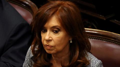 Former Argentine President and senator Fernandez de Kirchner attends a session at the Senate in Buenos Aires