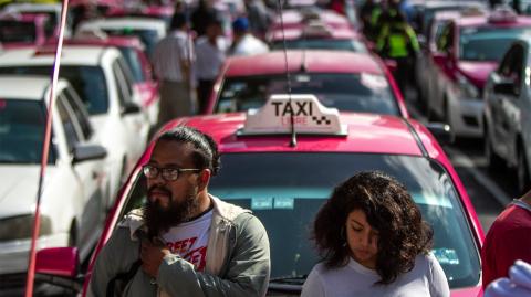 Manifestación de taxistas. Foto EE: Archivo