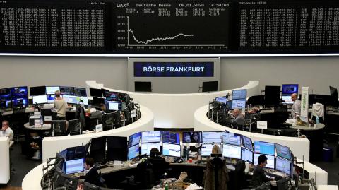 The German share price index DAX graph is pictured at the stock exchange in Frankfurt