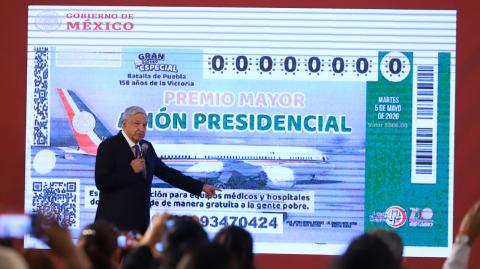 La fecha tentativa para la rifa del avión presidencial sería el 5 de mayo: AMLO. Foto: Notimex