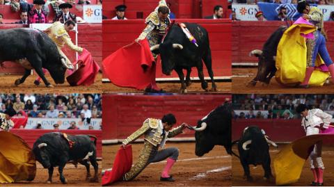 Enrique Ponce, Antonio Ferrera, Morante de la Puebla, José Mauricio, Joselito y Luis David Adame. Fotos EE: Eric Lugo