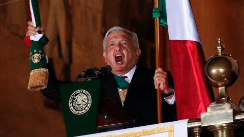 La ceremonia del Grito de Independencia, encabezada por el presidente Andrés Manuel López Obrador, fue vista por 11.7 millones de personas. Foto: Reuters.