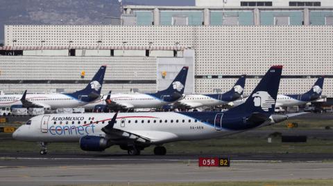 Planes of Mexican airline Aeromexico are pictured at Benito Juarez international airport, as the coronavirus disease (COVID-19) outbreak continues, in Mexico City, Mexico June 26, 2020. REUTERS/Henry Romero