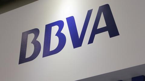 FILE PHOTO: The logo for Banco Bilbao Vizcaya Argentaria, S.A. (BBVA) is seen in Toronto, Ontario, Canada October 19, 2017. REUTERS/Chris Helgren/File Photo-NARCH/NARCH30