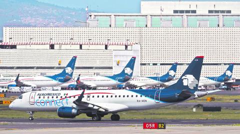 Planes of Mexican airline Aeromexico are pictured at Benito Juarez international airport, as the coronavirus disease (COVID-19) outbreak continues, in Mexico City, Mexico June 26, 2020. REUTERS/Henry Romero