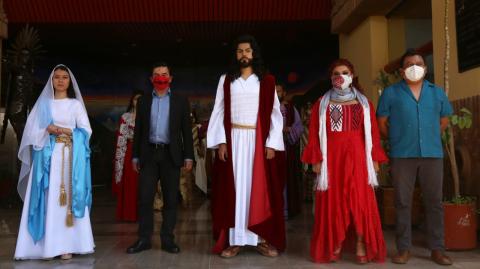 La alcaldesa de Iztapalapa, Clara Brugada, detalló que el Santuario del Señor de la Cuevita será sede de la 178 representación del Viacrucis. Foto EE: Rosario Servin