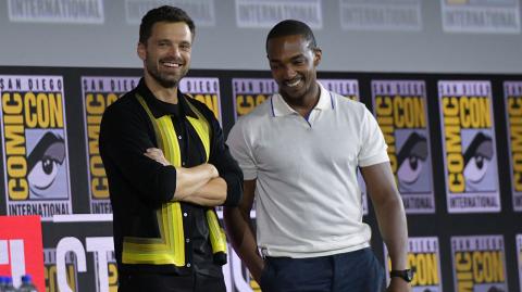 Anthony Mackie y Sebastian Stan, protagonistas de la serie Falcon y el soldado de invierno. Foto: AFP