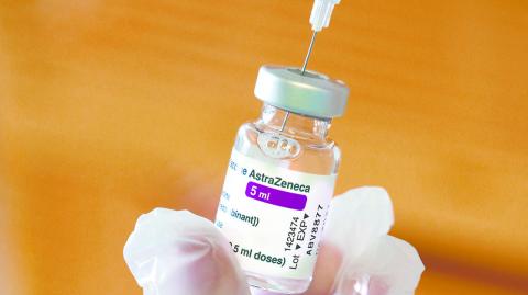 AstraZeneca COVID-19 vaccine is seen at a vaccination center in Ronquieres