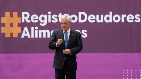 Chilean President Sebastian Pinera delivers a speech during an official ceremony in Santiago