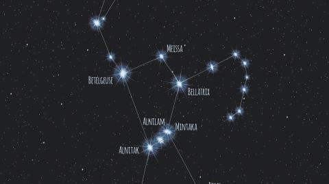 Constelación de Orión, con Rigel y Betelgeuse, las más grandes y brillantes. Foto: Shutterstock