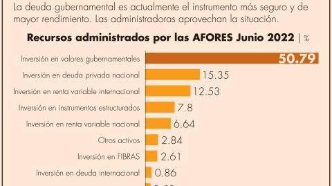 Las Afores tienen una mayor exposición a renta fija nacional o deuda del gobierno mexicano