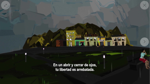 Fragmento del Trailer de Prison X, una experiencia de realidad virtual de Violeta Ayala que fue parte de la selección del Festival de Sundance 2021.