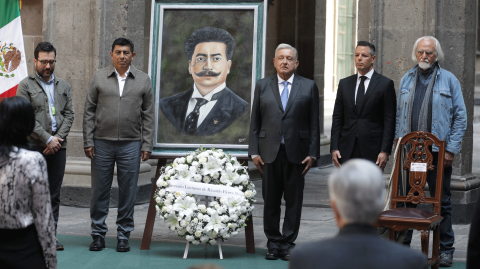 Conmemoración para conmemorar el centenario luctuoso de Ricardo Flores Magón. Foto EE: Eric Lugo