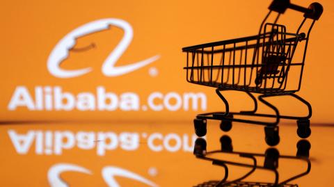 FILE PHOTO: Illustration shows Alibaba logo