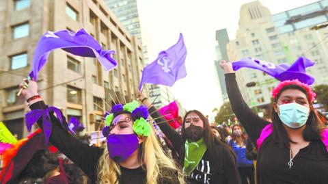 Women hold a protest on the Day of the Dead against gender violence and femicide