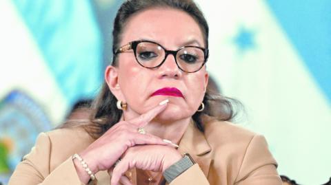 La presidenta de Honduras Xiomara Castro en un evento el pasado martes en la casa presidencial en Tegucigalpa. Foto: AFP