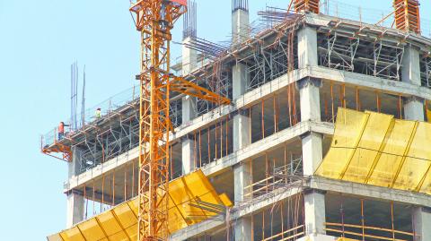 A construction site of modern Architecture in Santiago de Chile, Chile, South america.