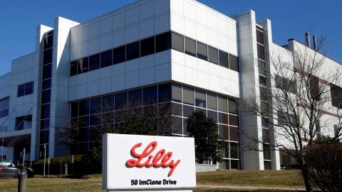 FILE PHOTO: An Eli Lilly and Company pharmaceutical manufacturing plant is pictured in Branchburg, New Jersey