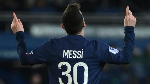 Messi, vistiendo la camiseta del PSG, en un partido de la pasada temporada en la liga francesa.