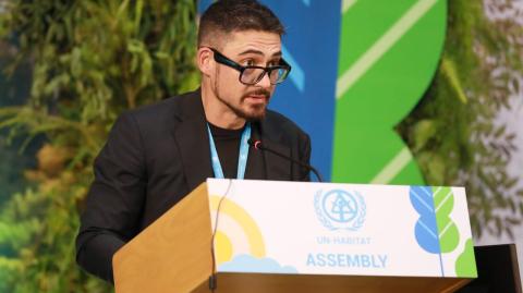 Román Meyer Falcón, titular de la Sedatu, participó en la segunda Asamblea de ONU-Hábitat, realizada en la capital de Kenia. Foto: Cortesía.