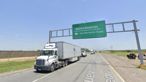Entrada al Puente Internacional Colombia, ubicado en la frontera México-Estados Unidos. Foto: Google Maps