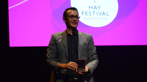 Carlos Umaña en el Hay Festival Querétaro 2023. Foto EE: Ricardo Quiroga