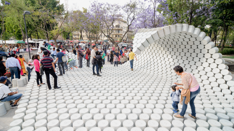 Instalación en la Ciudad de México como parte del Festival Mextrópoli. Foto EE: Especial