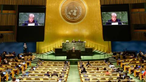 La canciller Alicia Bárcena abogó ante la ONU por "medidas más enérgicas para disminuir la amplia disponibilidad de armas de fuego". Foto EE: Cortesía SRE.