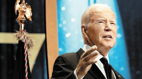 El presidente Joe Biden en una cena en los Premios Phoenix el pasado sábado en Washington. Foto: Reuters