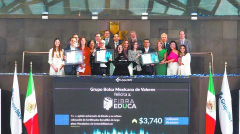 Fibra Educa celebró su primera emisión de bonos vinculados a la sostenibilidad  en la Bolsa Mexicana de Valores. Foto: Especial