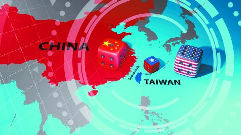 Conflict between China and Taiwan. Chinaa€“Taiwan relations. 3d illustration.