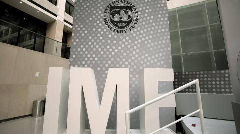 FILE PHOTO: International Monetary Fund logo is seen inside the headquarters at the end of the IMF/World Bank annual meetings in Washington, U.S., October 9, 2016. REUTERS/Yuri Gripas/File Photo-NARCH/NARCH30 NARCH/NARCH30