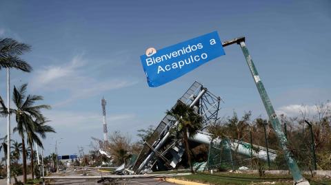 Área siniestrada por el huracán Otis en Acapulco, Guerrero. Foto: AFP