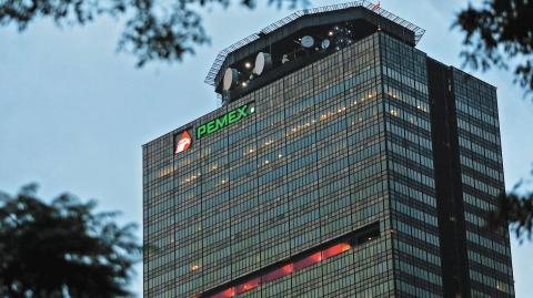 FILE PHOTO: Pemex logo is seen at the headquarters of state-owned oil giant in Mexico City