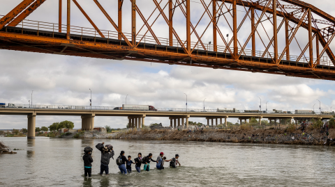 Cruce ferroviario fronterizo, Eagle Pass, Texas. Foto: AFP