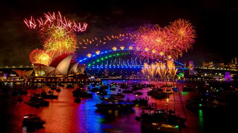 Celebraciones de Nochevieja y Año Nuevo en Sídney, Australia. Foto: AFP