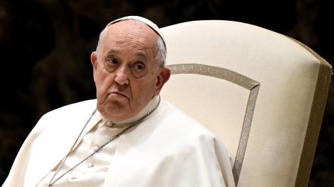 El papa Francisco fue incapaz de leer un discurso que había preparado. Foto: AFP