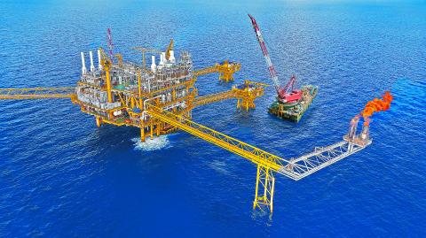 Offshore,Construction,Platform,For,Production,Oil,And,Gas,,Oil,And