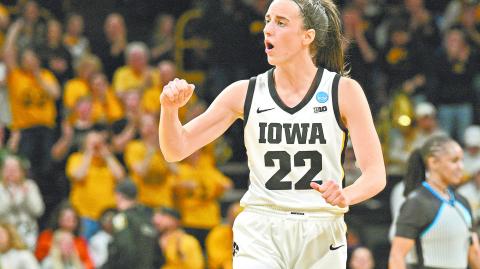 Caitlin Clark, guardia de los Hawkeyes de Iowa. Foto: Reuters