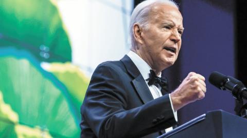 U.S. President Joe Biden delivers remarks at the Asian Pacific American Institute for Congressional Studies