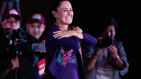 Claudia Sheinbaum celebró su virtual triunfo como presidenta. Foto: Reuters